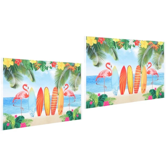 2pcs Hawaii Surfboard Backdrop Summer Beach Party Surfboard Background Hawaiian