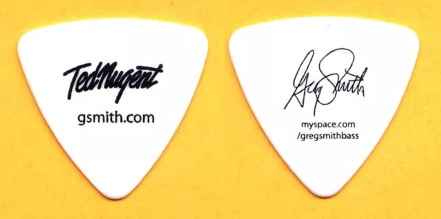 Ted Nugent Greg Smith Signature White Bass Guitar Pick 2014 Shut Up & Jam Tour
