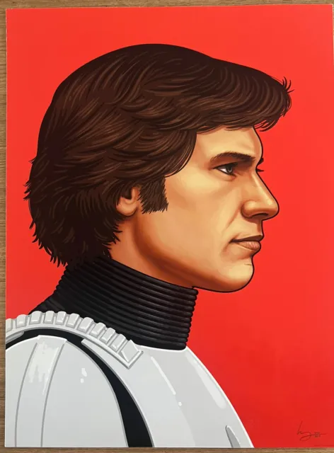 Han Solo Storm Trooper Star Wars Portrait Mike Mitchell Signed Print MONDO