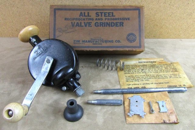 Nice! Vintage Zim Mfg. Usa No.305 Steel Reciprocationg Progressive Valve Grinder