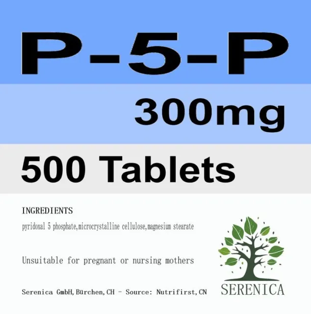 P5P 300mg Vitamin B6 Tablets  Pyridoxal 5 Phosphate Coenzyme x 500 Tablets