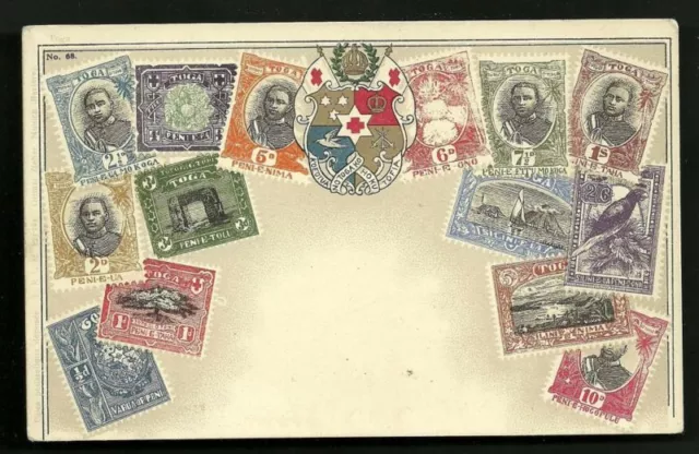 Tonga Stamps Coat of Arms Pacific ca 1899