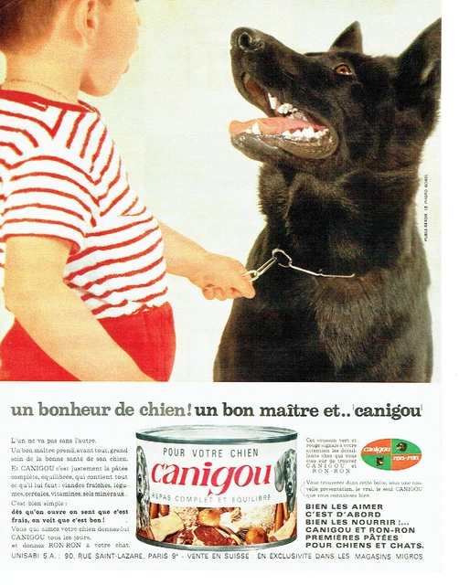 PUBLICITÉ 1964 CANIGOU MEILLEUR PÂTÉE POUR VOTRE CHIEN - TECKEL
