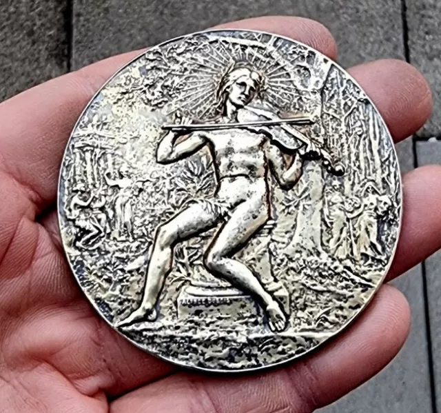 Rare Médaille en Argent Ecole Nationale de Musique de Tours Prix d'Honneur, 1909