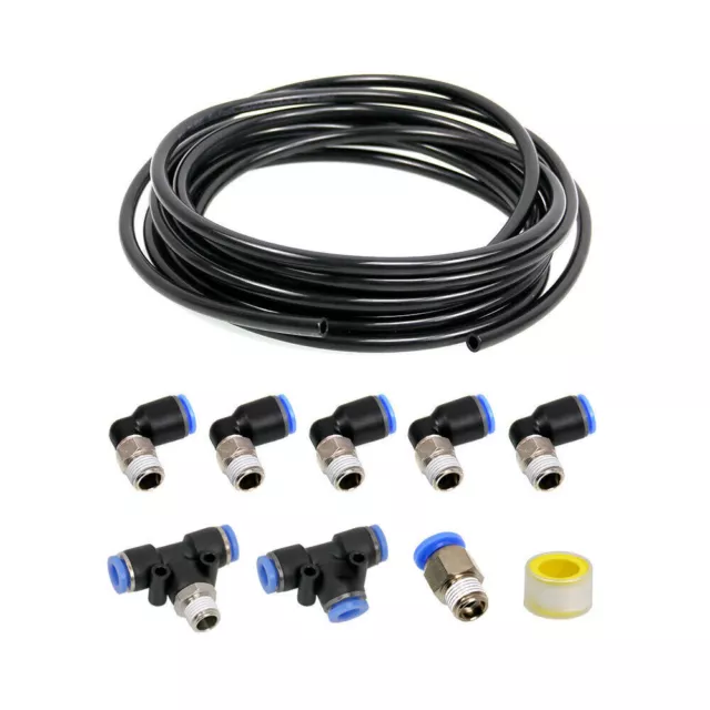 PUSH LOCK BLACK Vacuum Fitting Kit Turbo Wastegate&Solenoid for Turbo