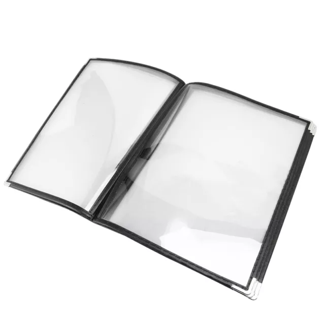 3X(Transparent Restaurant Menu Covers for A4 Size Book  Cafe Bar 6 Pages 125067