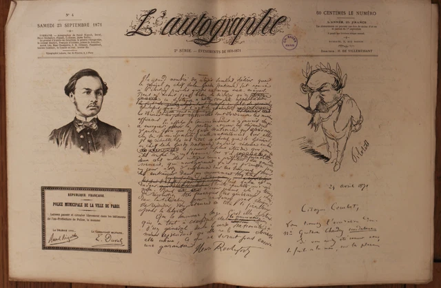 Lettre autographe signée au journaliste René-Théophile Châtelain (1790-1838). by Emile Deschamps