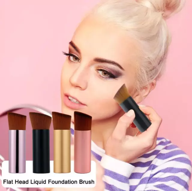 Make Up Foundation Brush Flat Angled Head Liquid Powder BB sh Cream Contour K8D4