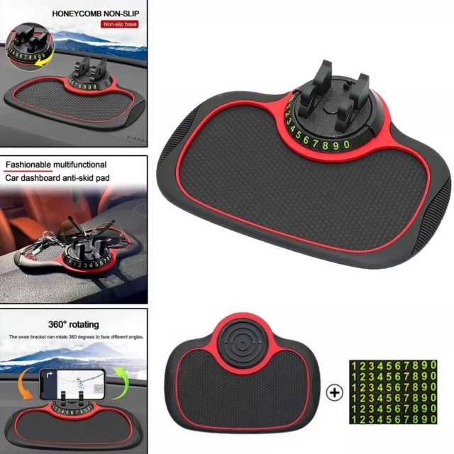 Car Stand Dashboard Mount Mat Non Slip Number Parking Phone Holder Anti Skid Pad
