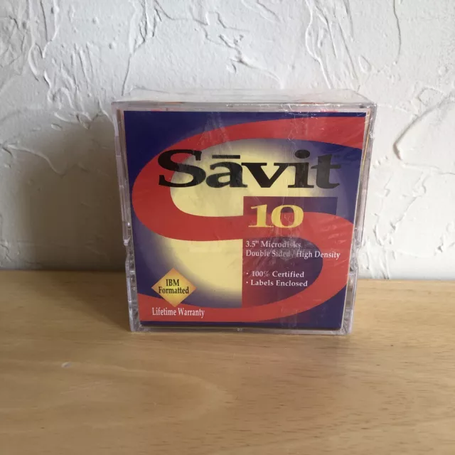 Savit 10 Pack Assorted Colors 3.5" Floppy Disk NEW HD Double Sided
