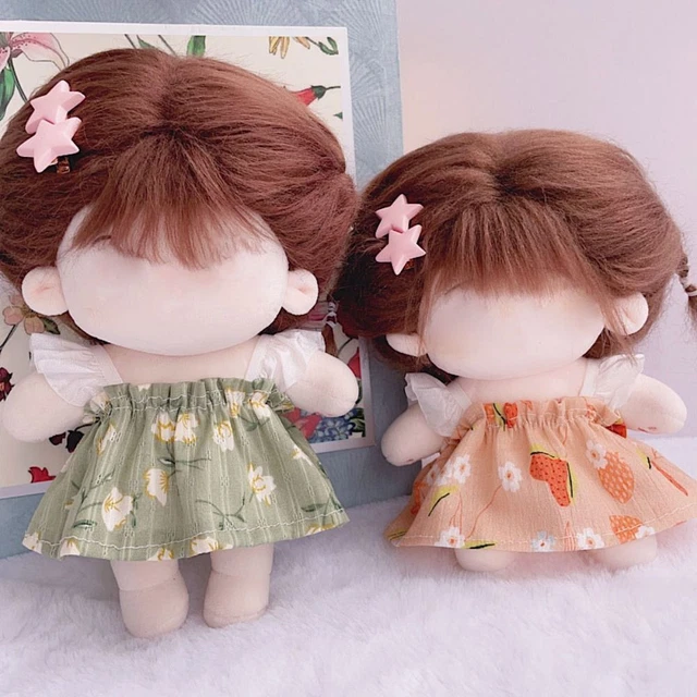 Cotton Mini Dresses Flower Pattern Clothes Outfit  Stuffed Dolls