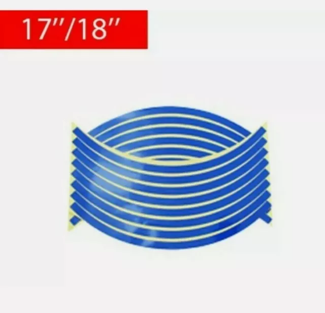 Profilo Riflettente Adesivo Giallo Blu Per 2 Cerchi Universali Altezza 5Mm