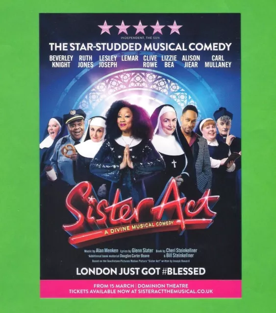 Dominion Theatre Advertising Postcard ~ Sister Act - Musical Comedy: London 2024