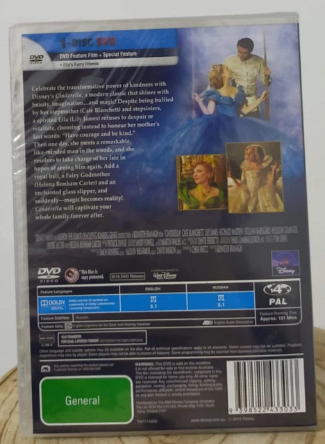 Cinderella - Live Action Film - New and Sealed  DVD - Disney Kids Free Postage 2