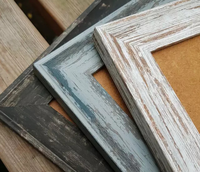 Photo Picture Frame Shabby Chic Distressed Old Wood Effect Wall Mounted A2 A3