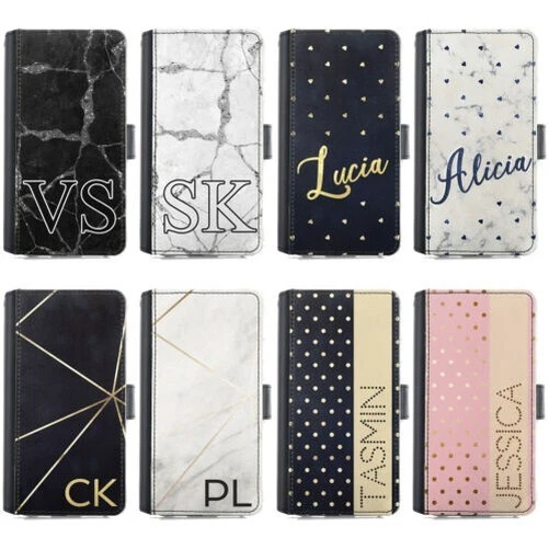 Cuir Marbre Téléphone Étui,Personnalisé Initiale Clapet Étui Pour IPHONE