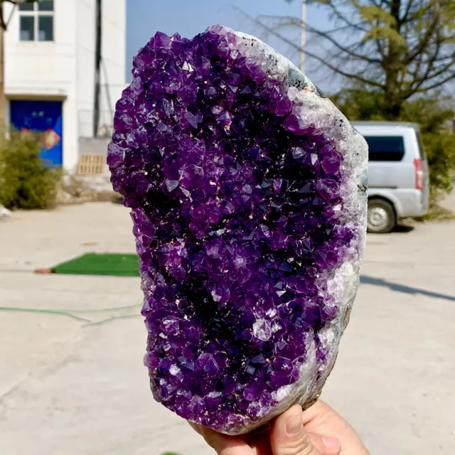 6.05LB Natural Amethyst geode quartz clustercrystal specimen Healing