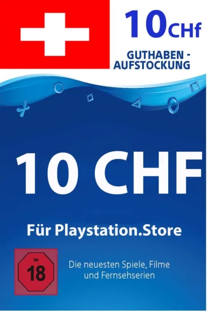 PSN Card CH 10 CHF - PlayStation Guthaben Schweiz Digital Code - Nur CH