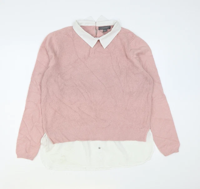Maglione pullover acrilico Primark# da donna rosa colletto taglia L