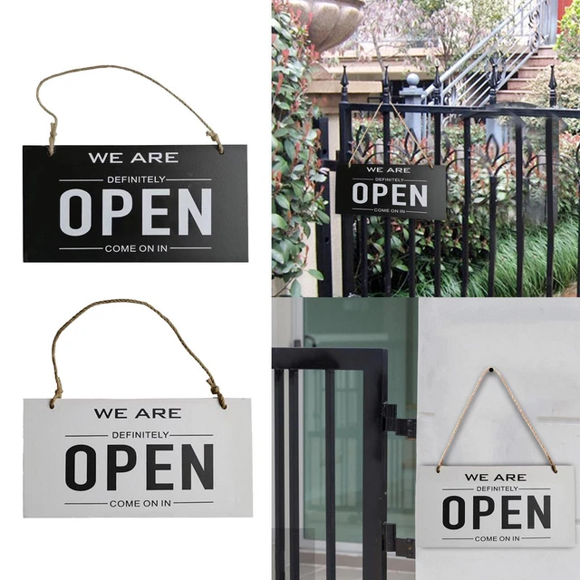 RUSTIC OPEN AND Closed Sign Door Sign Reversible for Coffee Bar ...
