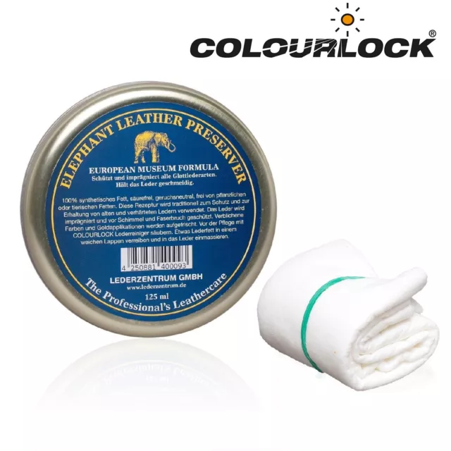 COLOURLOCK Elephant Leather Preserver Lederfett mit Viskose Tuch 125 ml