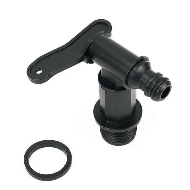 Robinet à Levier Pour Réservoirs D'eau Camping-car/caravane - Filetage 1,9 Cm, Plastique Noir, Remplacement Facile