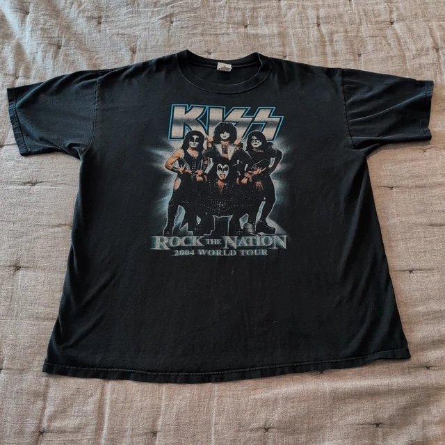 KISS　ROCK THE NATION 2004 WORLDTOUR Tシャツ Men's KISS Rock The Nation 2004 Tour T-Shirt – KISS Addiction
