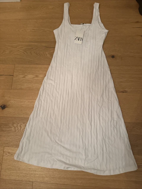 open lace back dress Zara Black White Tie Dye Halter Sleeveless Ribbed Knit Midi Bodycon Dr –  Brie