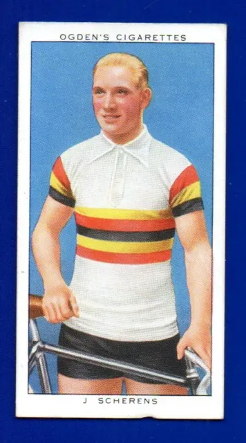 J. Scherens World's Cycling Champion 1937 Ogden's Champions Of 1936 #18 Vg