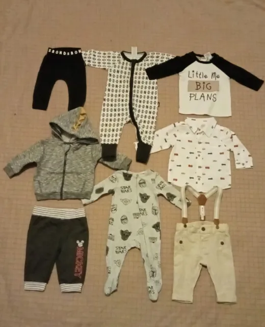 Baby Boys Winter Clothes Size 000 Bulk Pack With 8 Pices Inc Bonds And Star Wars
