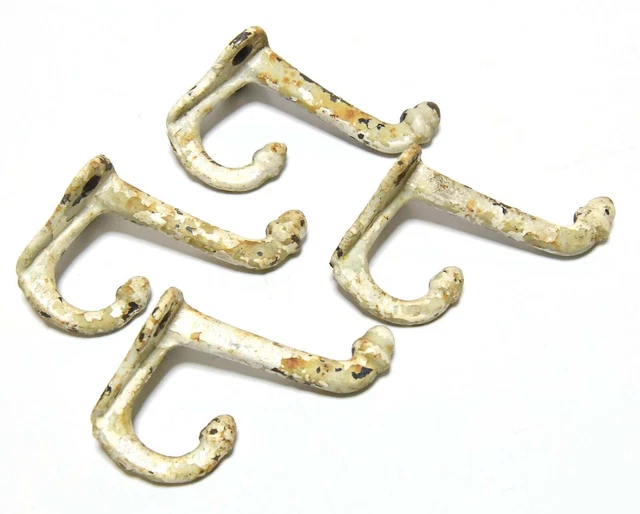 4 Matching Thick Cast Iron Acorn Vintage Hat Or Coat Wall Mount Hooks