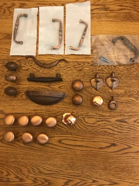 Vintage Lot Colonial Antique Brass Bronze Furniture Handle Pull/Knobs Hardware