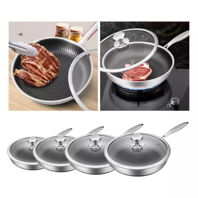 Skillet Wok Pan with Lid Suitable for All Stoves Cooking Wok