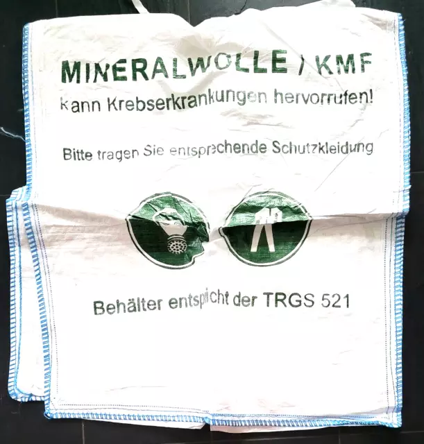 BIG BAG Mineralwolle / KMF MIT SCHÜRZE UND VERSCHLUSSBÄNDERN 90x90x120 cm 500kg