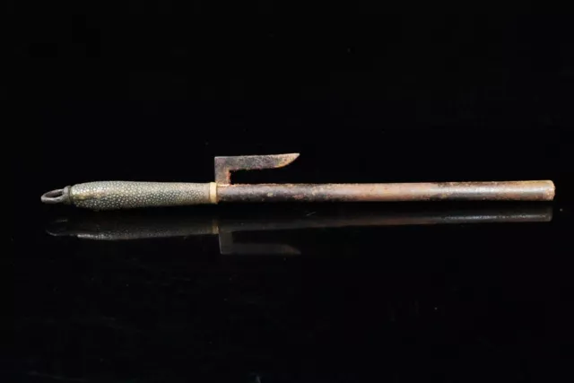 Japanese Antique Jitte Jutte Old Police Iron Catching Tool Edo Period 37.8cm JP