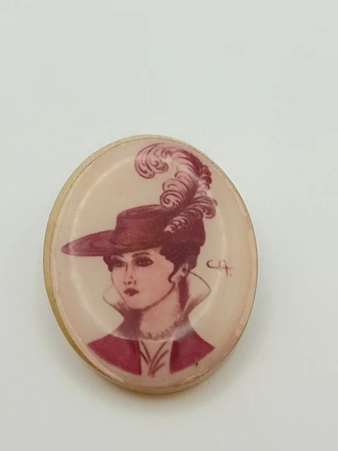 Broche Ancienne Souvenir D'Etretat – Style Vintage Normand, Métal Argenté, Occasion Portée