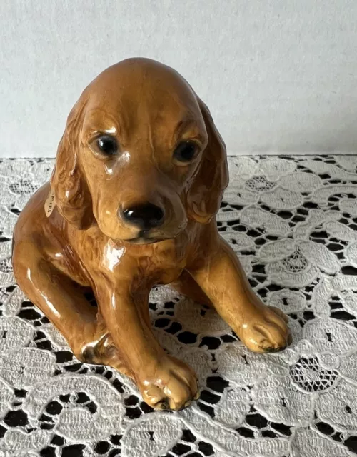 Vintage Mortens Studio Cocker Spaniel Puppy Figurine Royal Design With Labels