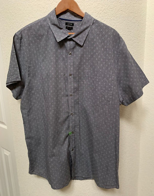 Apt. 9 Shirt Mens Slim Fit XXL Button Up Black Collared Short Sleeve Shirt