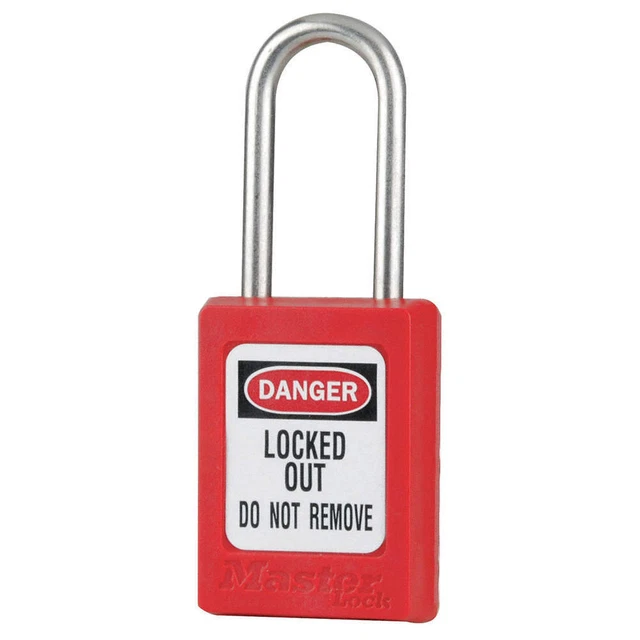 MASTER LOCK S33KAS12RED Lockout Padlock,KA,Red,1-13/16"H,PK12