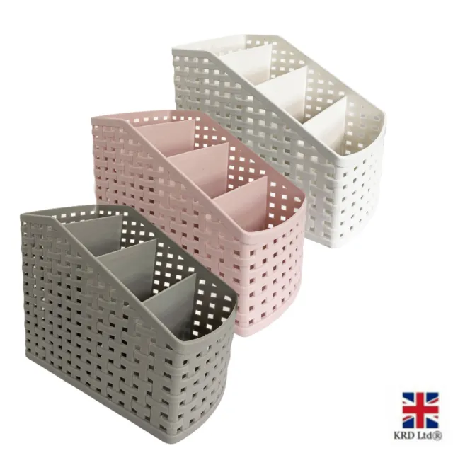 Plastic Rattan Effect Storage Basket Kitchen Home Office Craft Shelf Box G3619