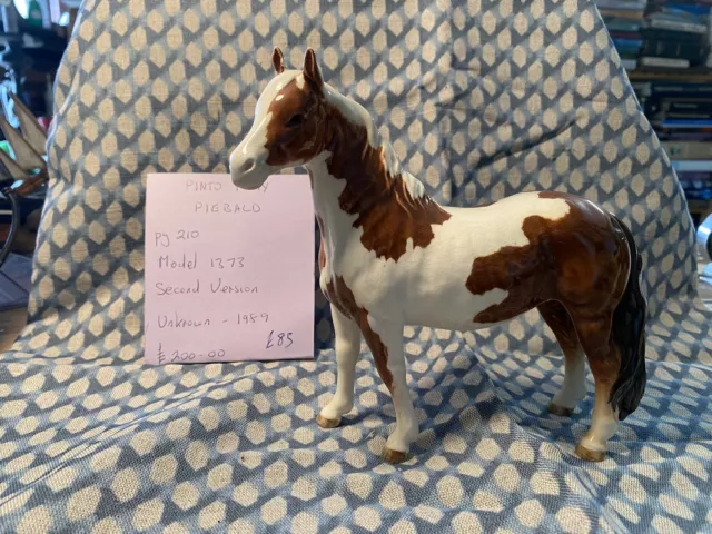 Beswick Horse Pinto Pony Piebald 1373 Second Version 1989 Mint