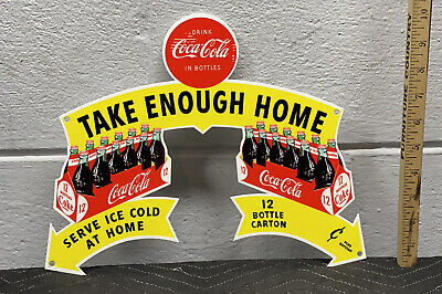 Drink Coca Cola Diecut Metal Sign Soda Pop Beverage Diner 12 Pack Bottle Can