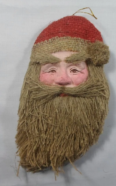 CHRISTMAS VTG 80's 9'' SANTA CLAUS WALL DECOR HAND-MADE WOOD VALAVANIDES GREEK