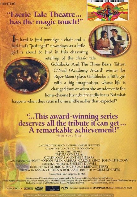 Faeries Dvd FAERIE TALE THEATRE: Goldilocks And The Three Bears (DVD, 2004) Family ...