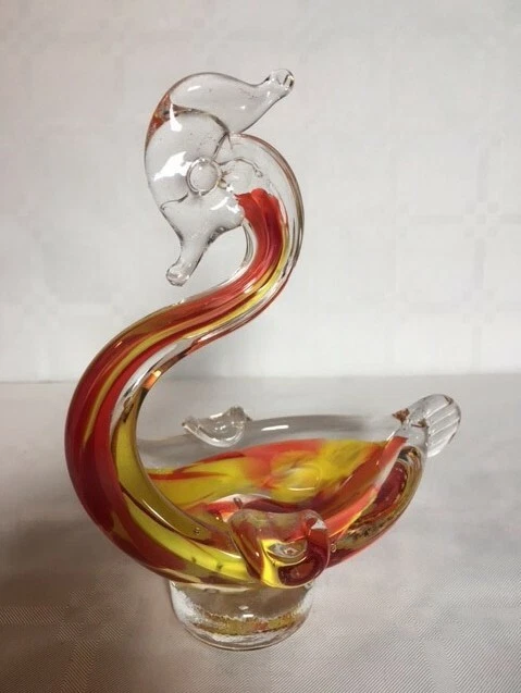 Sculpture en verre de Murano en verre de Murano Millefiori Cygne Sculpture en verre de Murano en verre de Murano Millefiori Cygne
