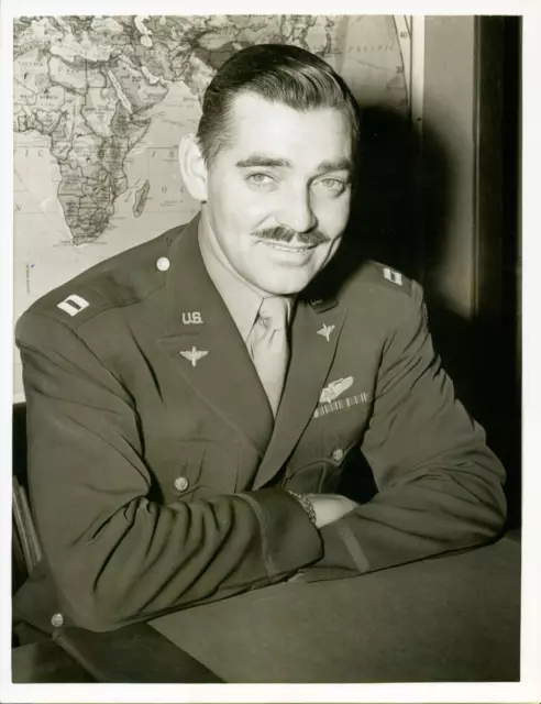 Captain Clark Gable Original Vintage 1943 WWII US Military Photo 7x9 VERY RARE