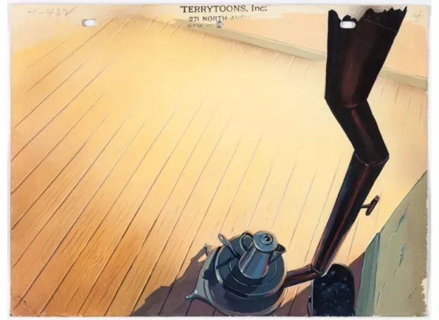 TWO AUTHENTIC TERRYTOONS BACKGROUNDS Mighty Mouse A Fight to The Finish