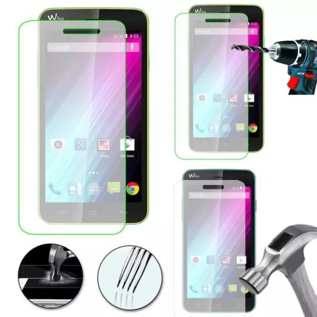 $ Pr WIKO VITRE ECRAN PROTECTION EN VERRE TREMPÉ FILM ECRAN RAINBOW/LENNY/FEVER