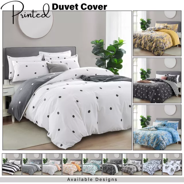 Duvet Cover Bedding Set With Pillow Cases Single Double King Size Quilt Covers