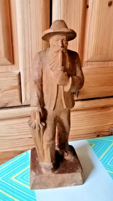 Holzfigur geschnitzt Rübezahl  35 cm